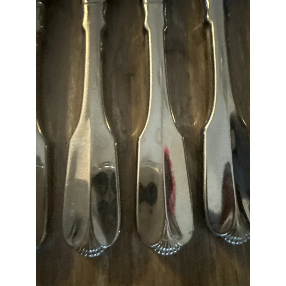6 Dinner‎ Knives Solid Serrated Oneida RIDGECREST Stainless 8 7/8